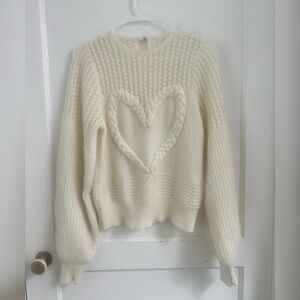 Aviva on Earth Heart Mohair Wool Art To Wear Sweater Size S